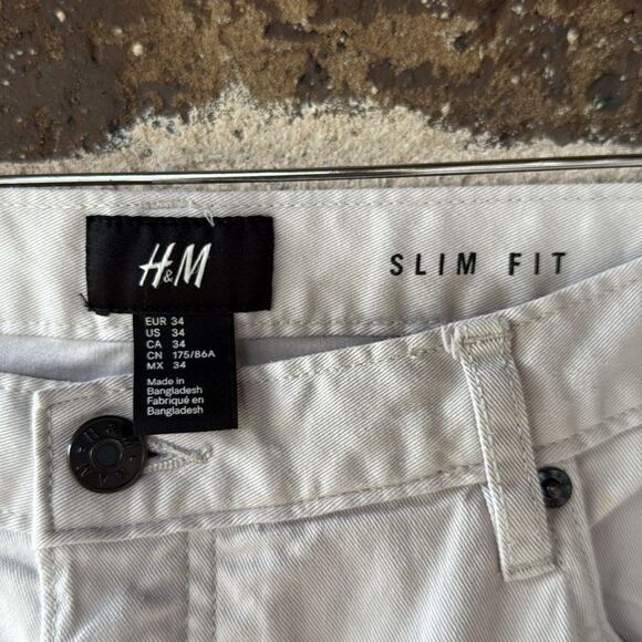 H&M Slim Fit Light Gray Pants Size 34 - Picture 4 of 7
